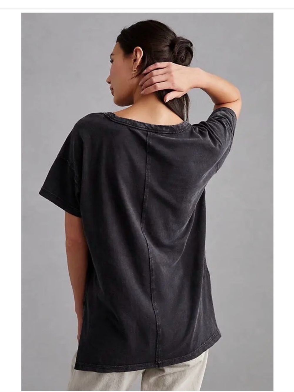 Anthropologie Pilcro The Jordyn Perfect Oversized Cotton Slub Tee , XS